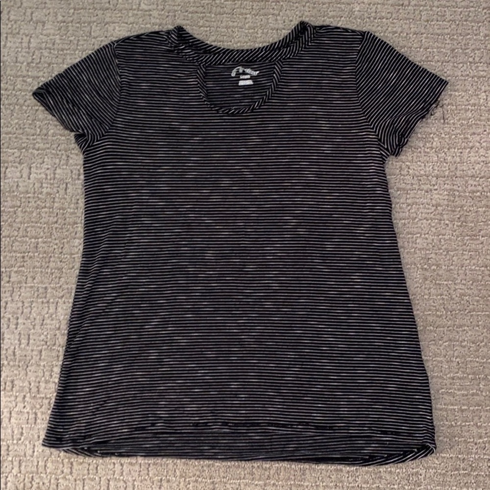 Kids black and white, striped t-shirt